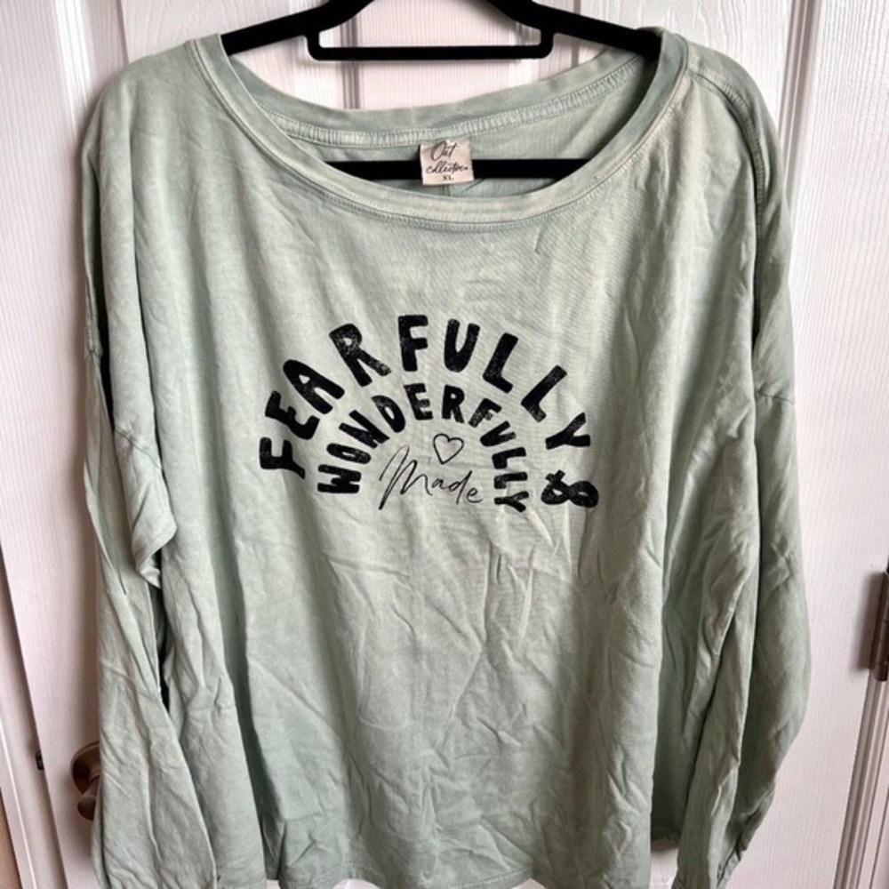 New Oat Collective Fearfully Wonderfully‎ Made Burnout Long Sleeve T-Shirt XL